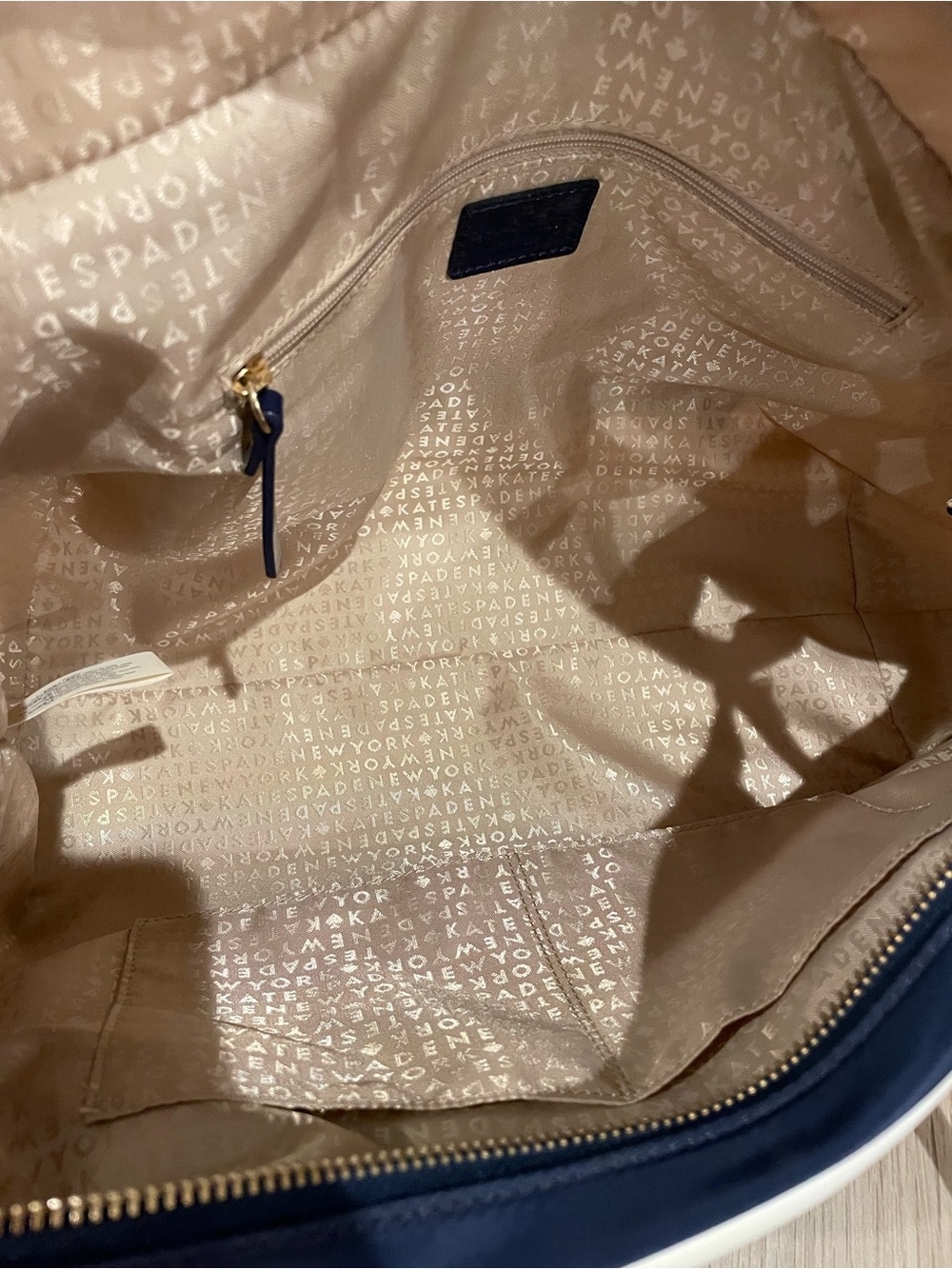 NWOT Kate Spade Navy and Cream Striped Women’s Nylon Tote Bag - Picture 10 of 12